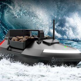 Łódka zanętowa V020 z GPS 12 000 mAh czarna NOWOŚĆ `24