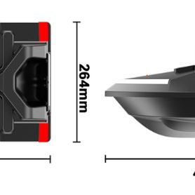 Łódka zanętowa V020 z GPS 12 000 mAh czarna NOWOŚĆ `24