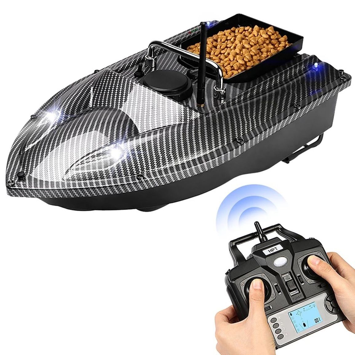 Łódź zanętowa C118 z nawigacją GPS - czarna